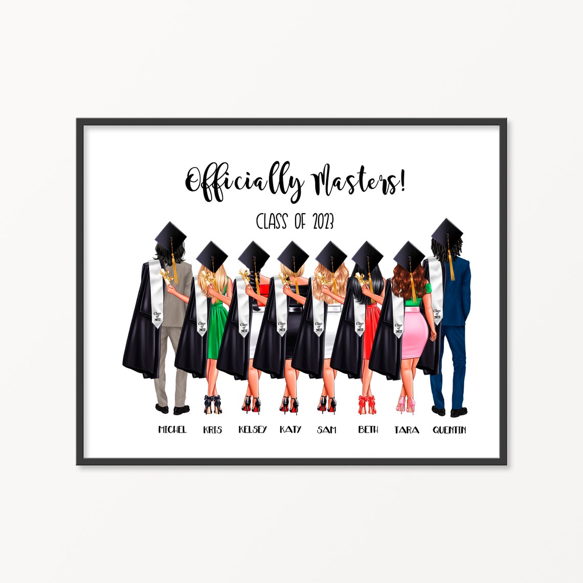 Officially Masters Class of 2023 Group Graduation Portrait Poster