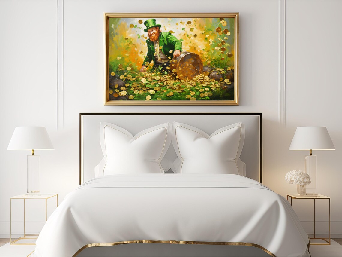 St Patricks Day Lucky Leprechaun, Irish Wall Art - Image 2