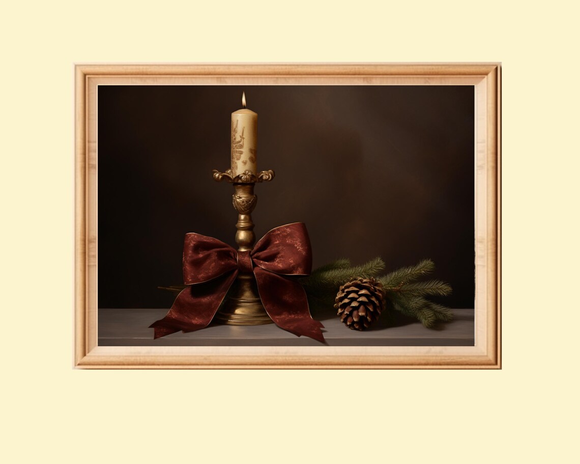 Winter Still Life Vintage Christmas, Rustic Decor