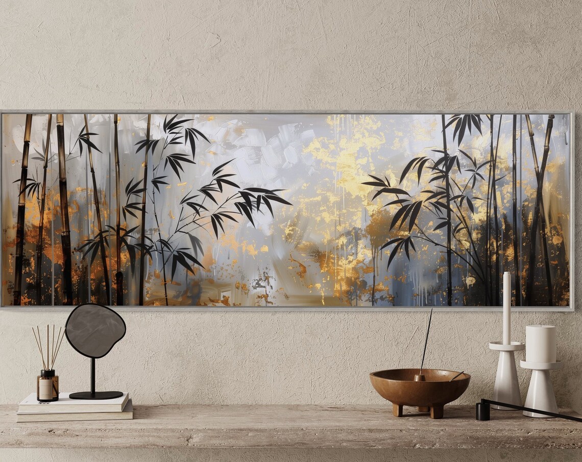 Zen Bamboo Panorama, Feng Shui Beach House Art Print