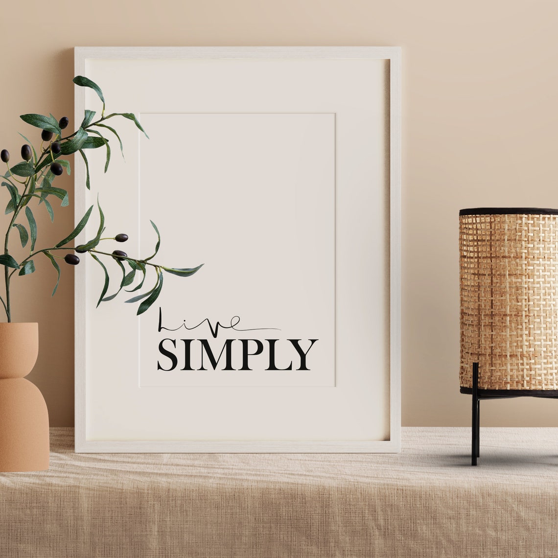 Live Simply Bold Serif Typography Calm Minimalist Quote Poster - Image 2