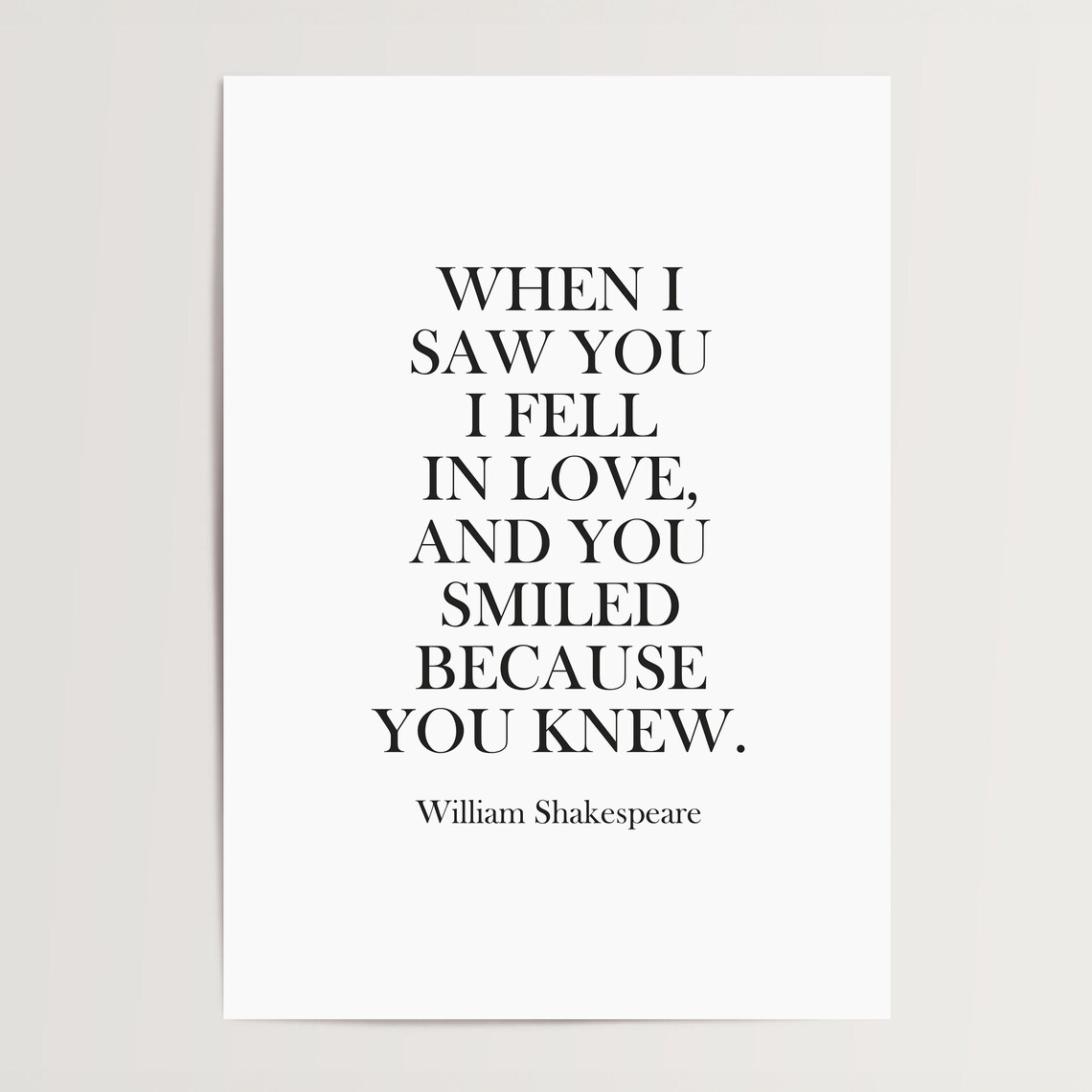 When I Saw You I Fell In Love Quote Art Print - Image 4