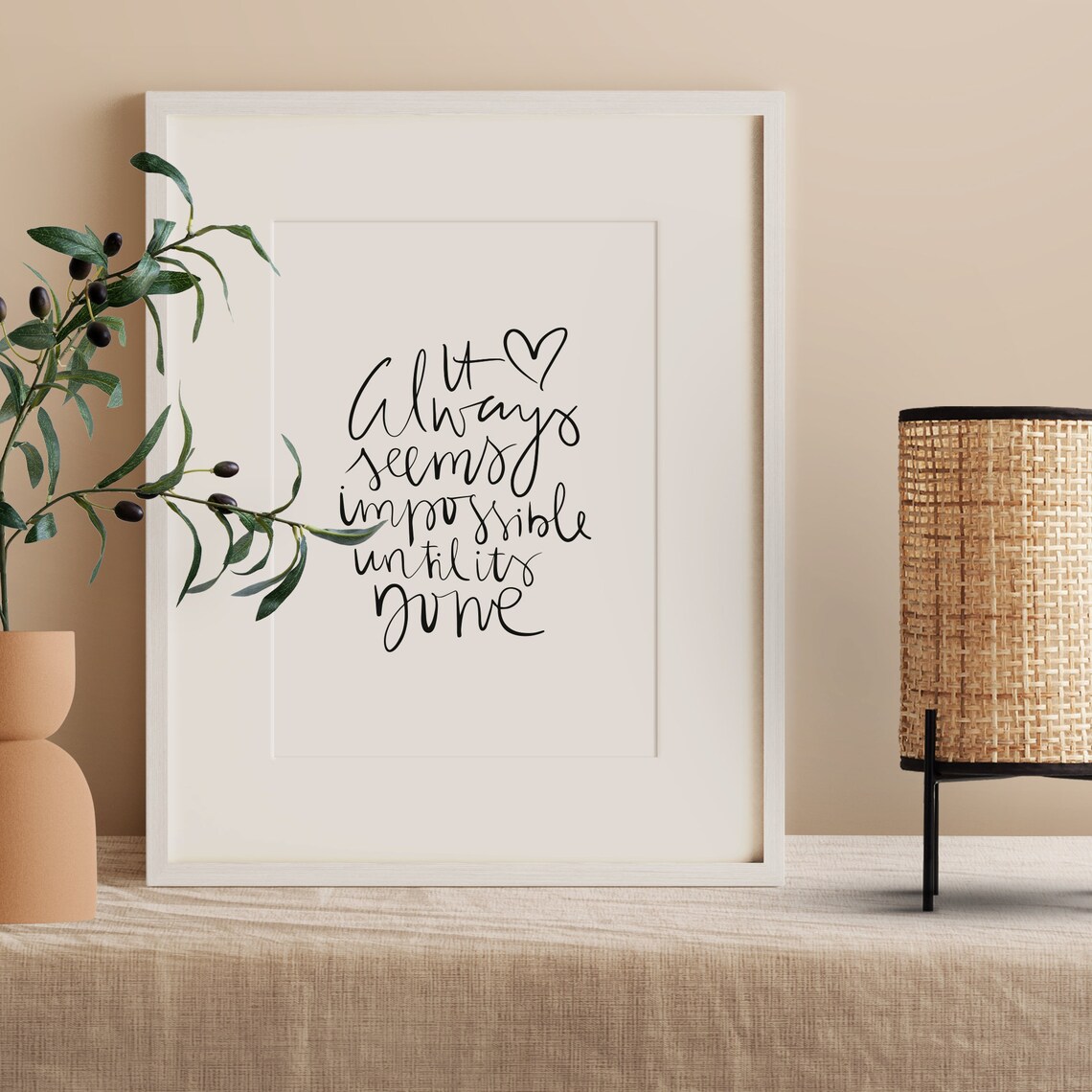It Always Seems Impossible Motivation Quote Art Print - Image 2