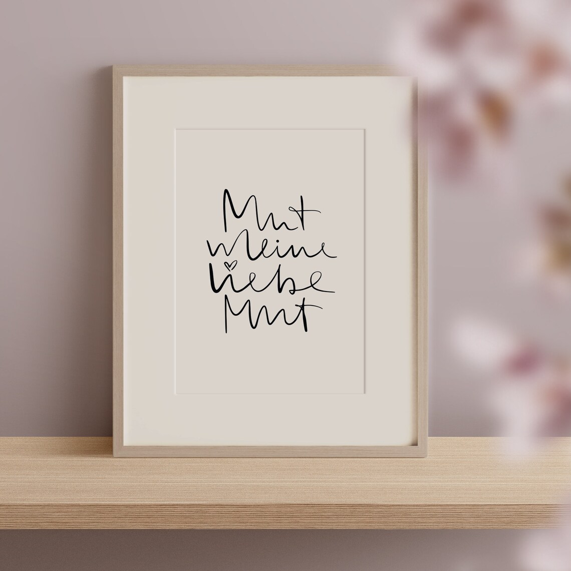 Mut Meine Liebe German Courage Typography Art Print - Image 2