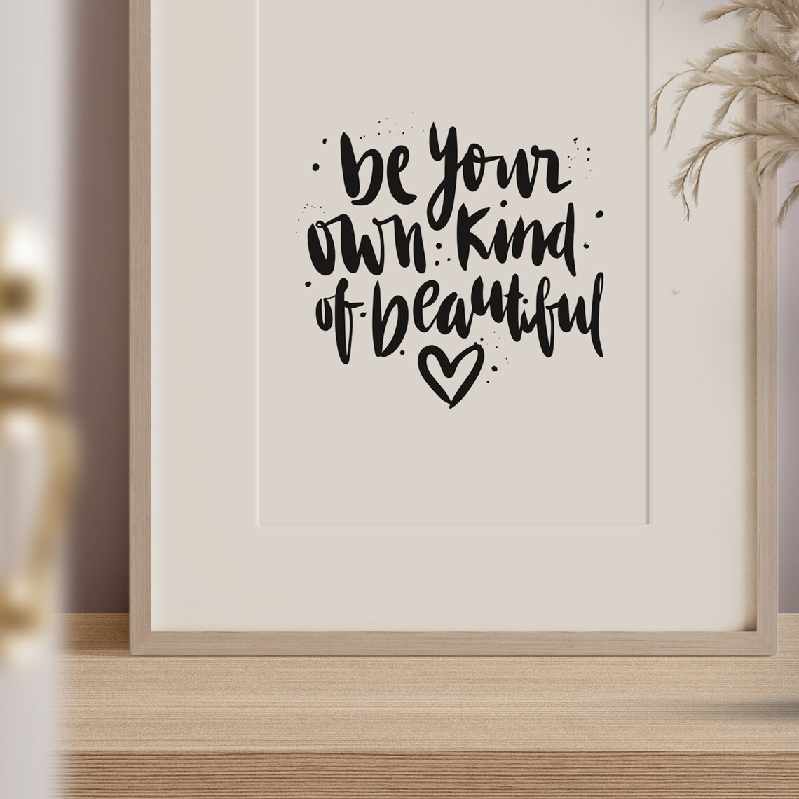 Be Your Own Kind Of Beautiful Self Love Heart Quote Art Poster - Image 2