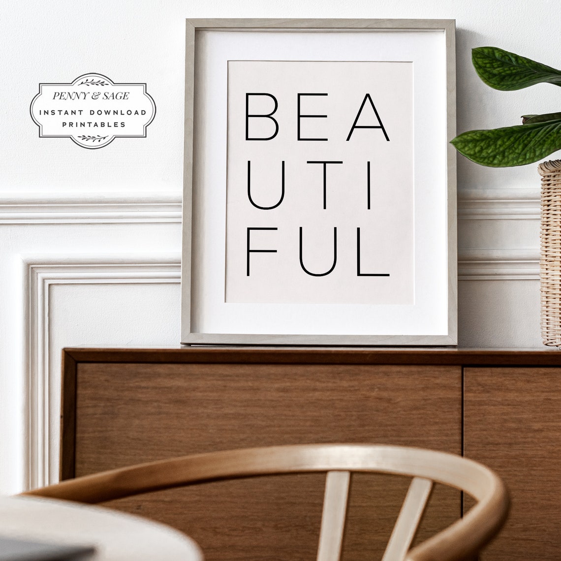 Beautiful Thin Typography Poster Minimalist Black Quote Decor - Image 2