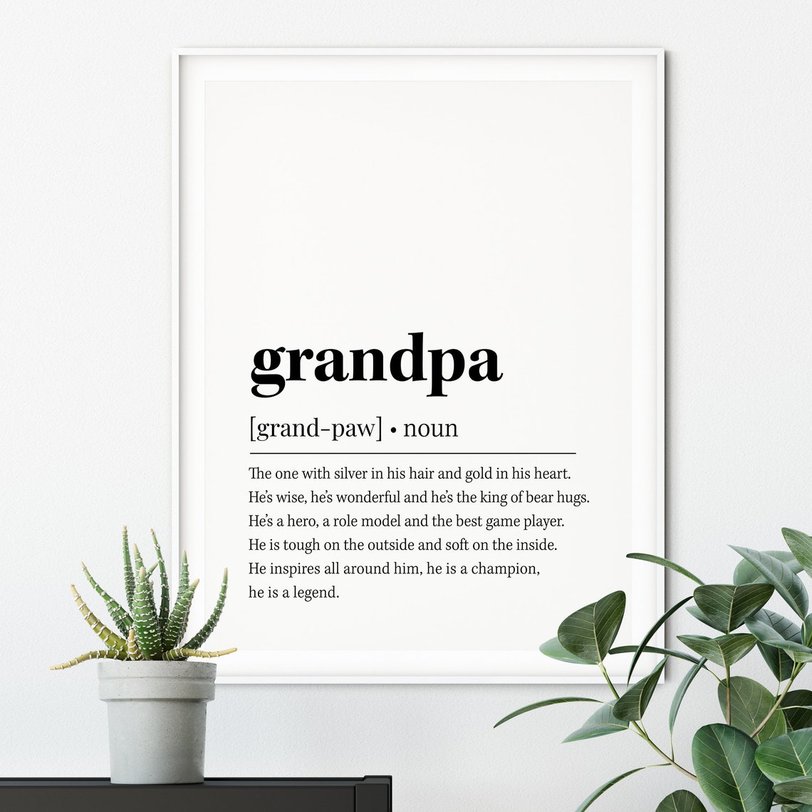 Grandpa Definition Dictionary Style Heartfelt Gift For Him Poster - Image 2