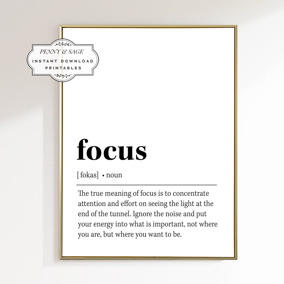 Focus Definition Inspirational Office Motivational Quote Wall Poster - Image 2