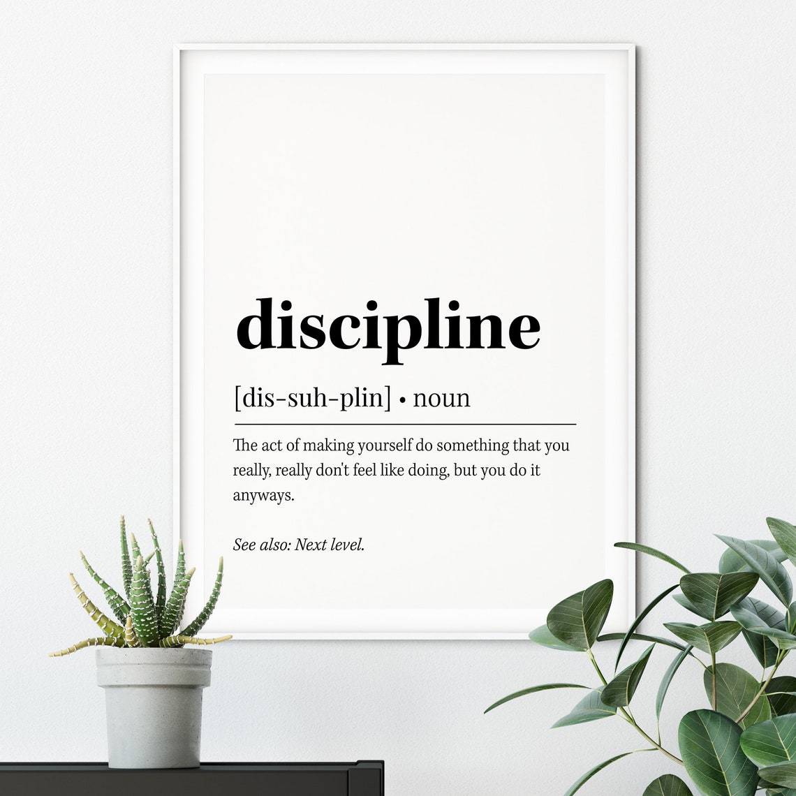 Discipline Definition Funny Motivational Quote Dictionary Poster - Image 2