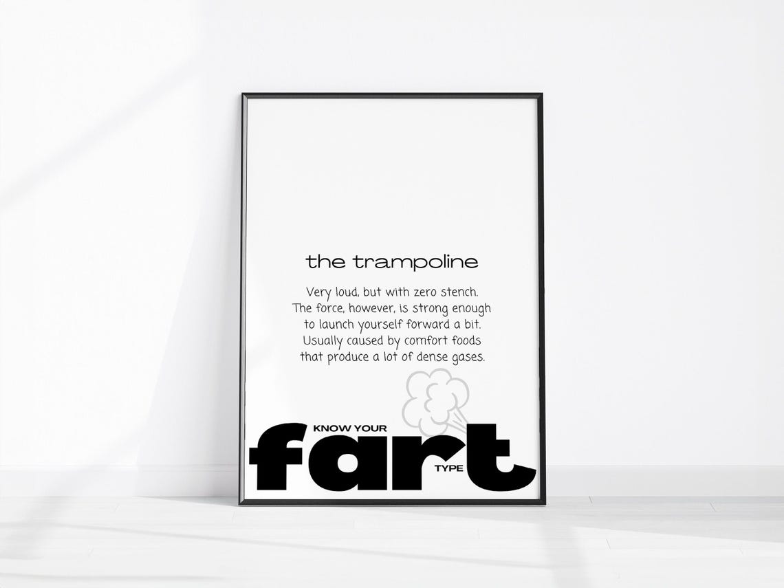 Know Your Fart Type Trampoline Funny Bathroom Definition Poster