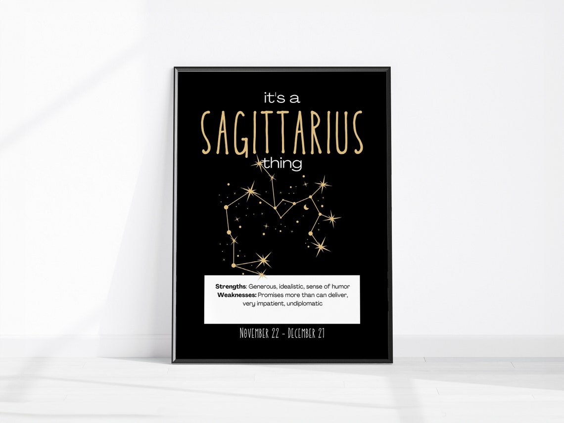 Sagittarius Zodiac Poster Its A Sagittarius Thing Star Sign Gift