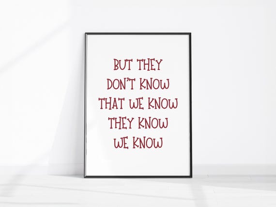 Retro Wall Art But They Dont Know That We Funny Iconic Friends Quote Print For Dorm Living Room Office