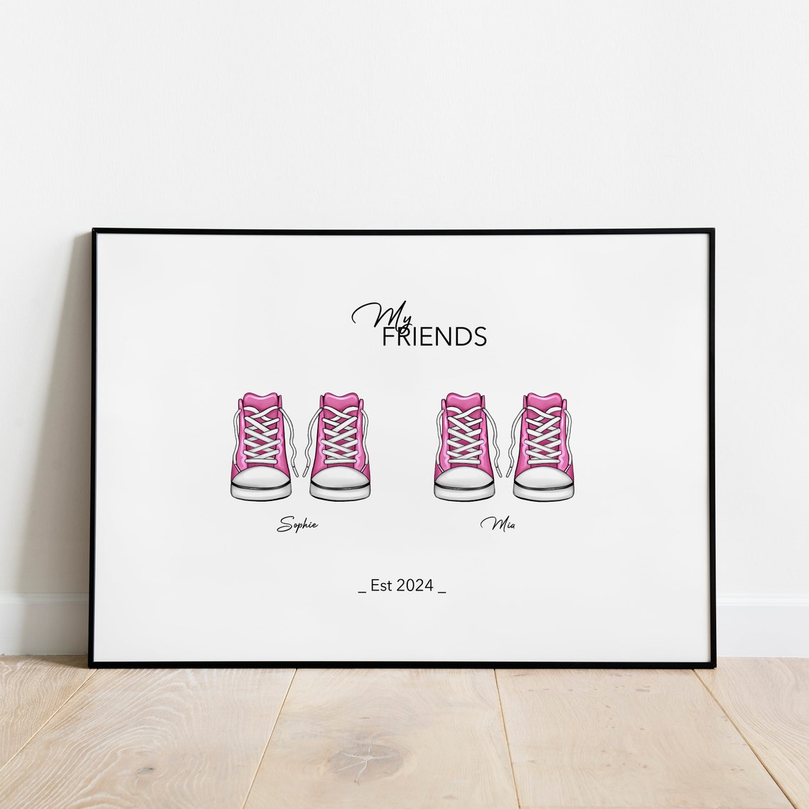 Custom Shoes Drawing Gifts Gift For Her Gift For Family Goft For Sister Personalized Minimal Wall Art Drawing