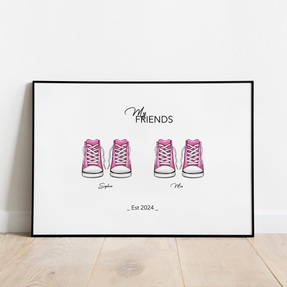 Custom Shoes Drawing Gifts Gift For Her Gift For Family Goft For Sister Personalized Minimal Wall Art Drawing