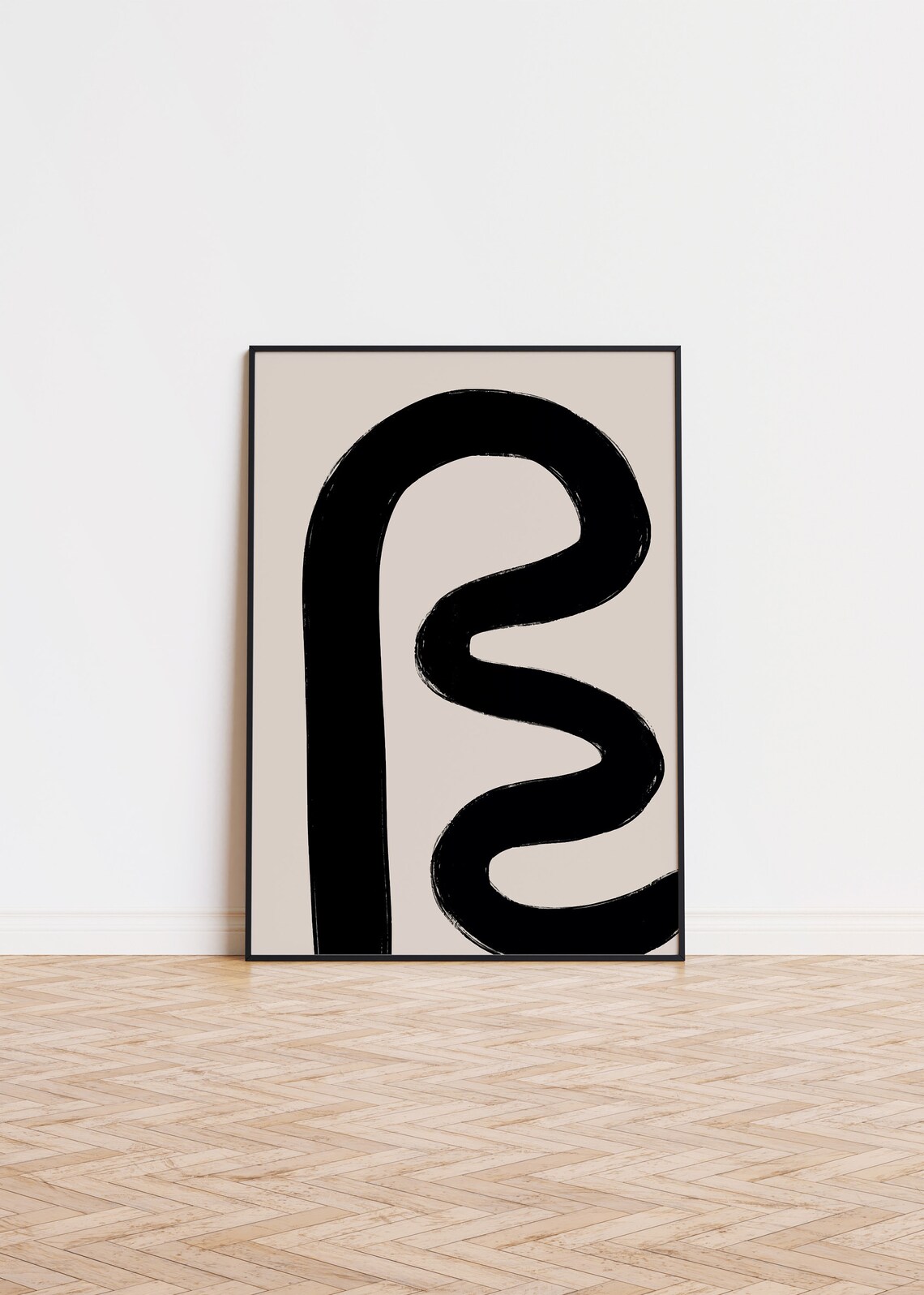 Abstract Black Line Poster Wall Art Printed
