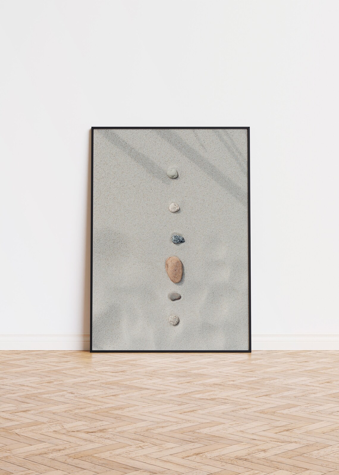 Zen Stones Sand Minimalist Photography Pebbles Calm Neutral Wall Print