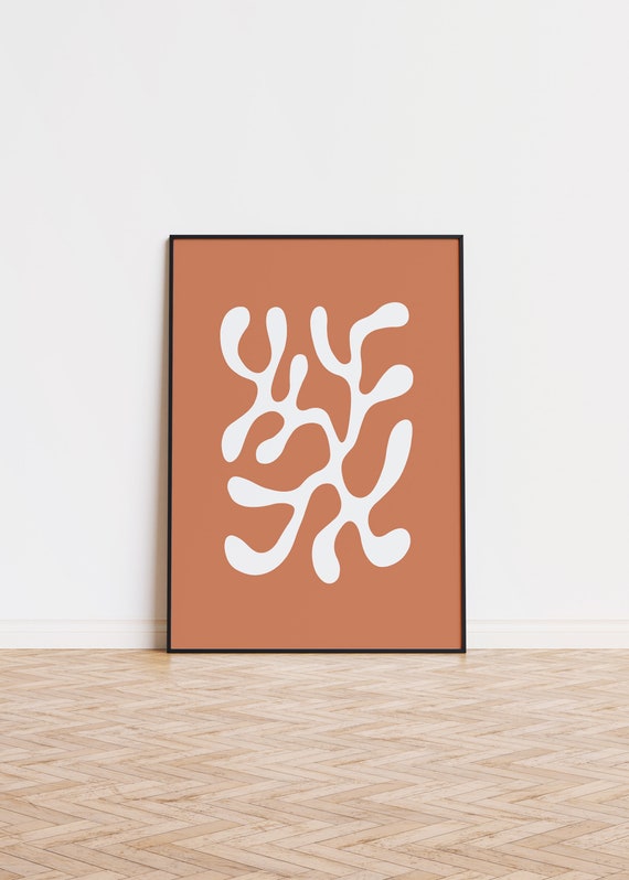 Orange Coral Poster Wall Art Printed