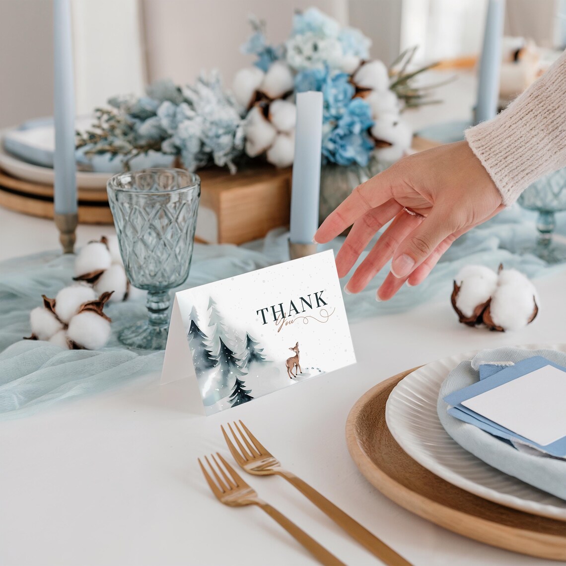 Baby Its Cold Outside Baby Shower Thank You Card Winter Thank You Card Template Baby Shower Thank You Card Editable - Image 3