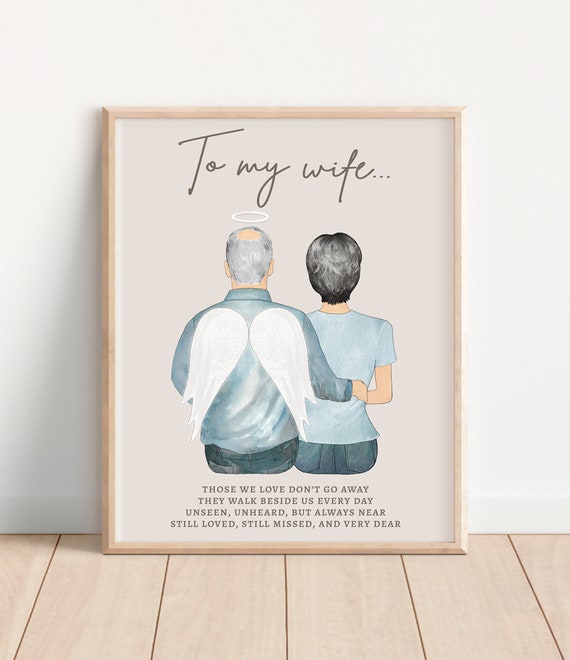 Husband Memorial Print Widow Gift Idea Loss Of Spouse Gift Personalized Wife Sympathy Gift From Husband In Heaven Husband Passed Away