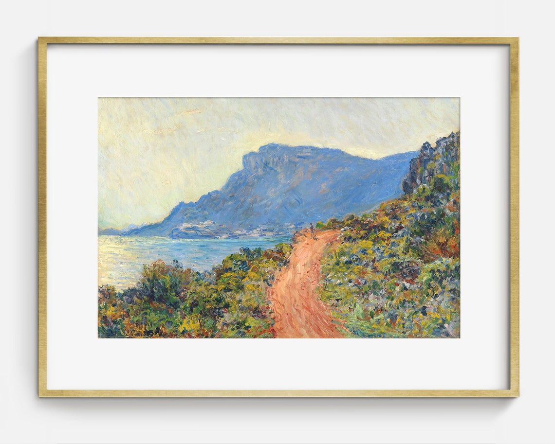 Mediterranean Cliff Path Wildflowers Blue Mountains Coastal Poster - Image 2
