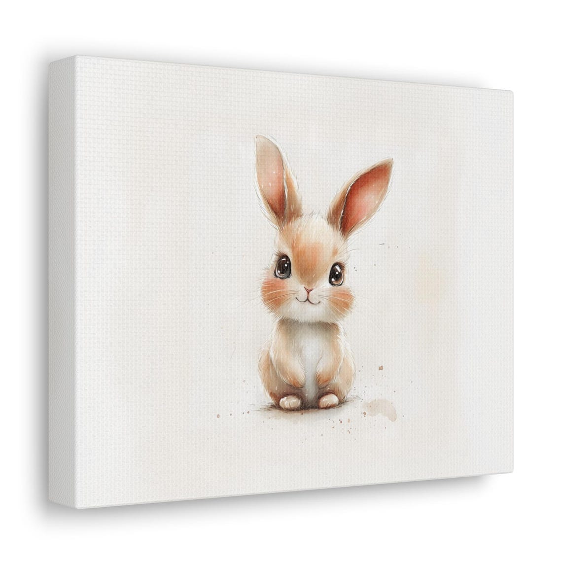 Cute Baby Bunny Watercolor Nursery Art Pastel Animal Wall Art - Image 2