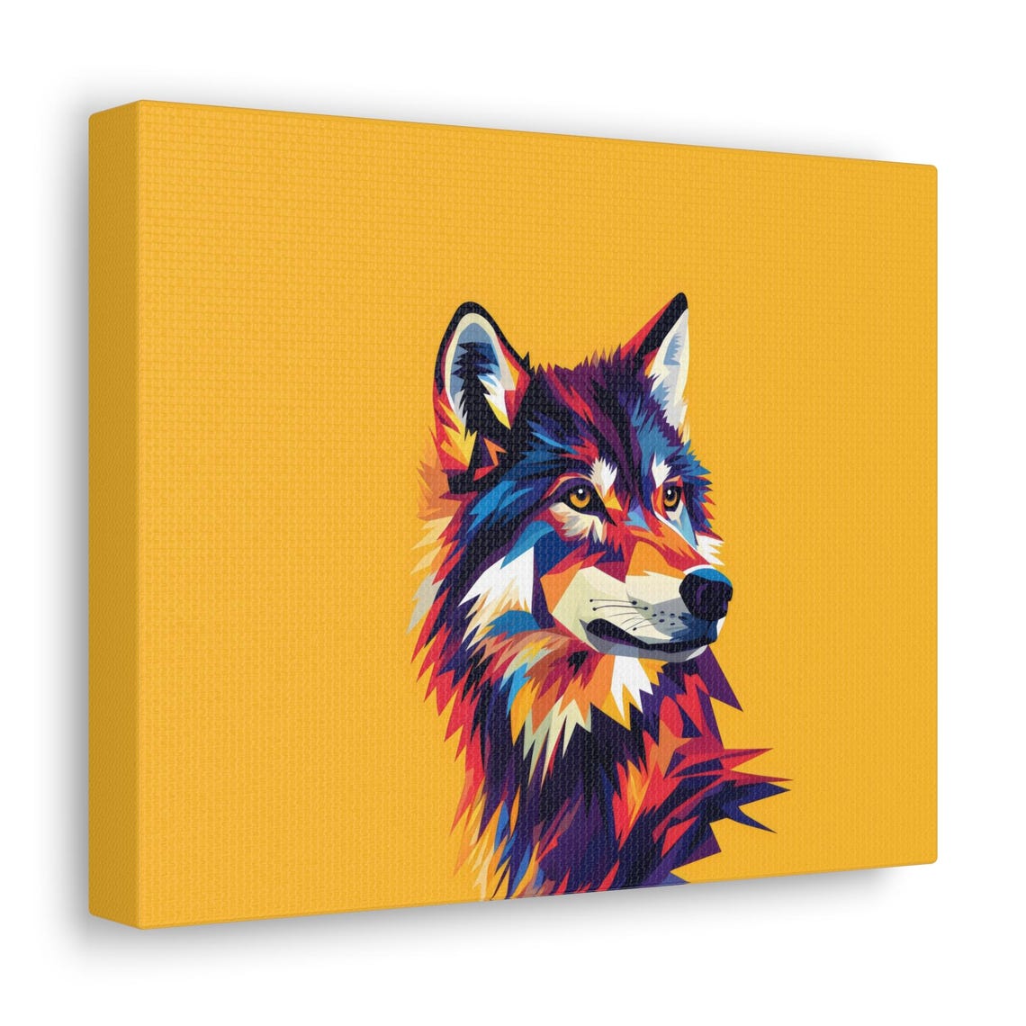 Wolf Geometric Landscape Modern Painting Bright Calm Relaxing Wall Print Airbnb Art Wall Decor - Image 3