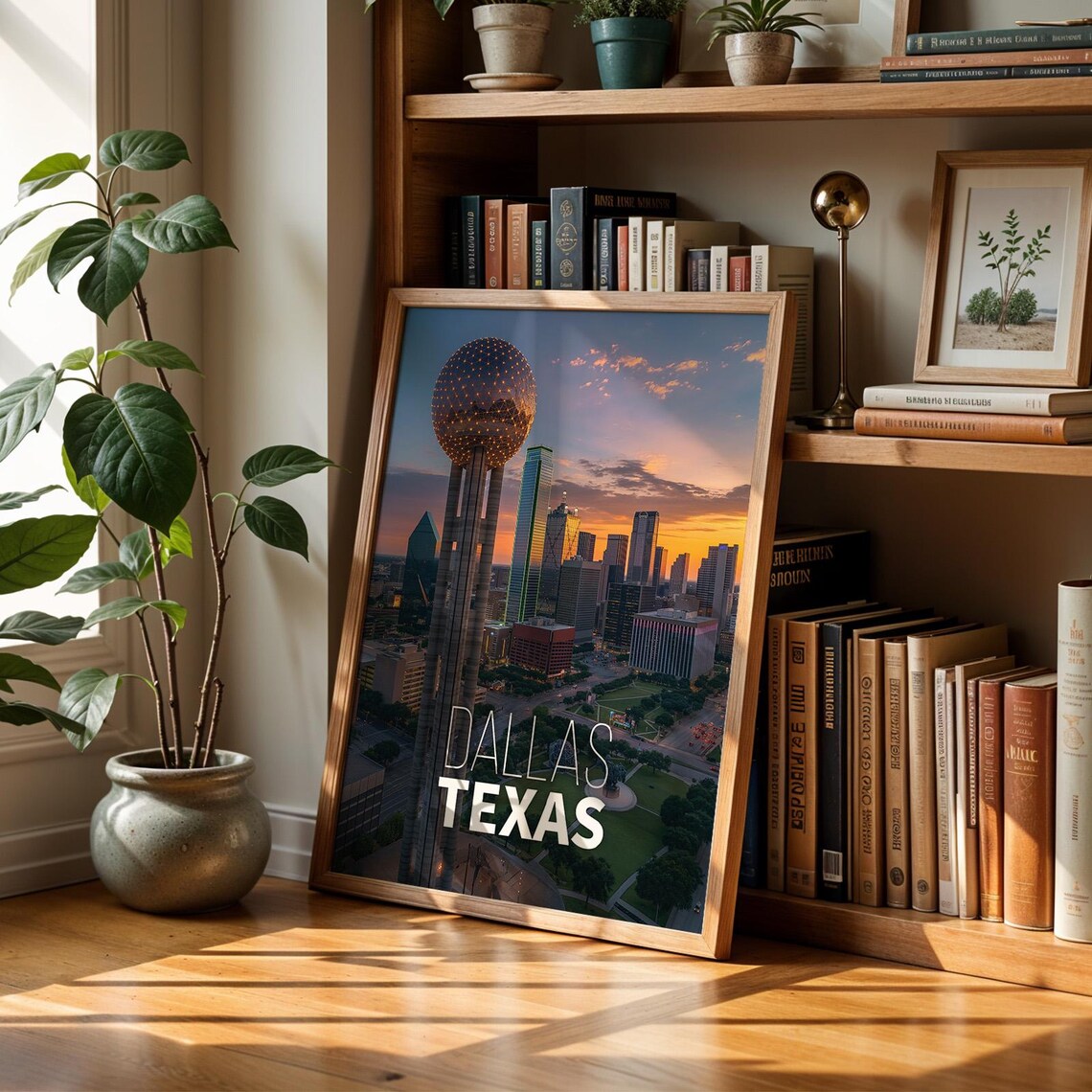 Dallas Texas Skyline Art Print, Reunion Tower