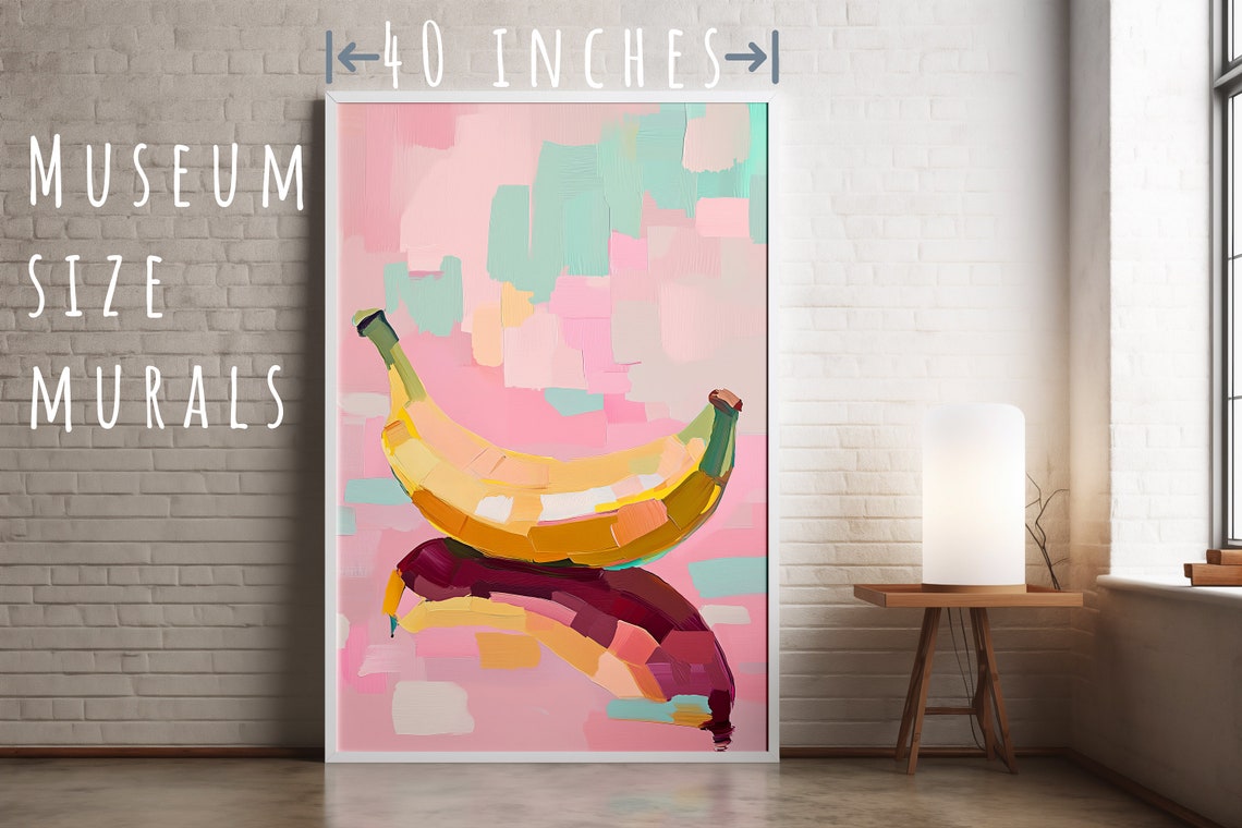 Bold Pop Art Banana With Reflection Pink Retro Kitchen Poster - Image 5