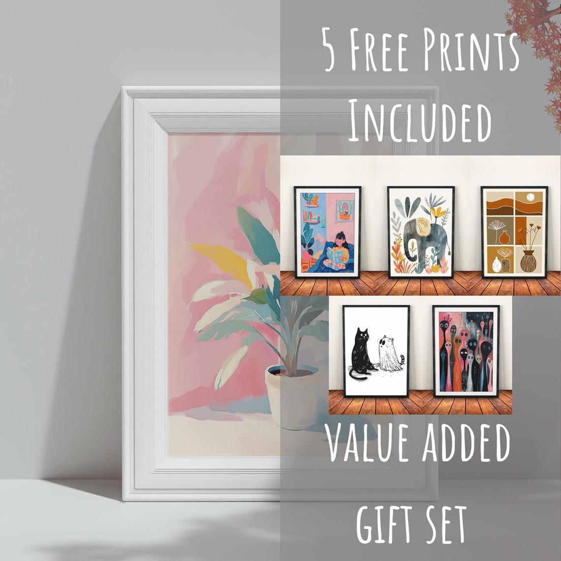 Potted Tropical Plant Pink Background Pastel Botanical Wall Art Print - Image 3