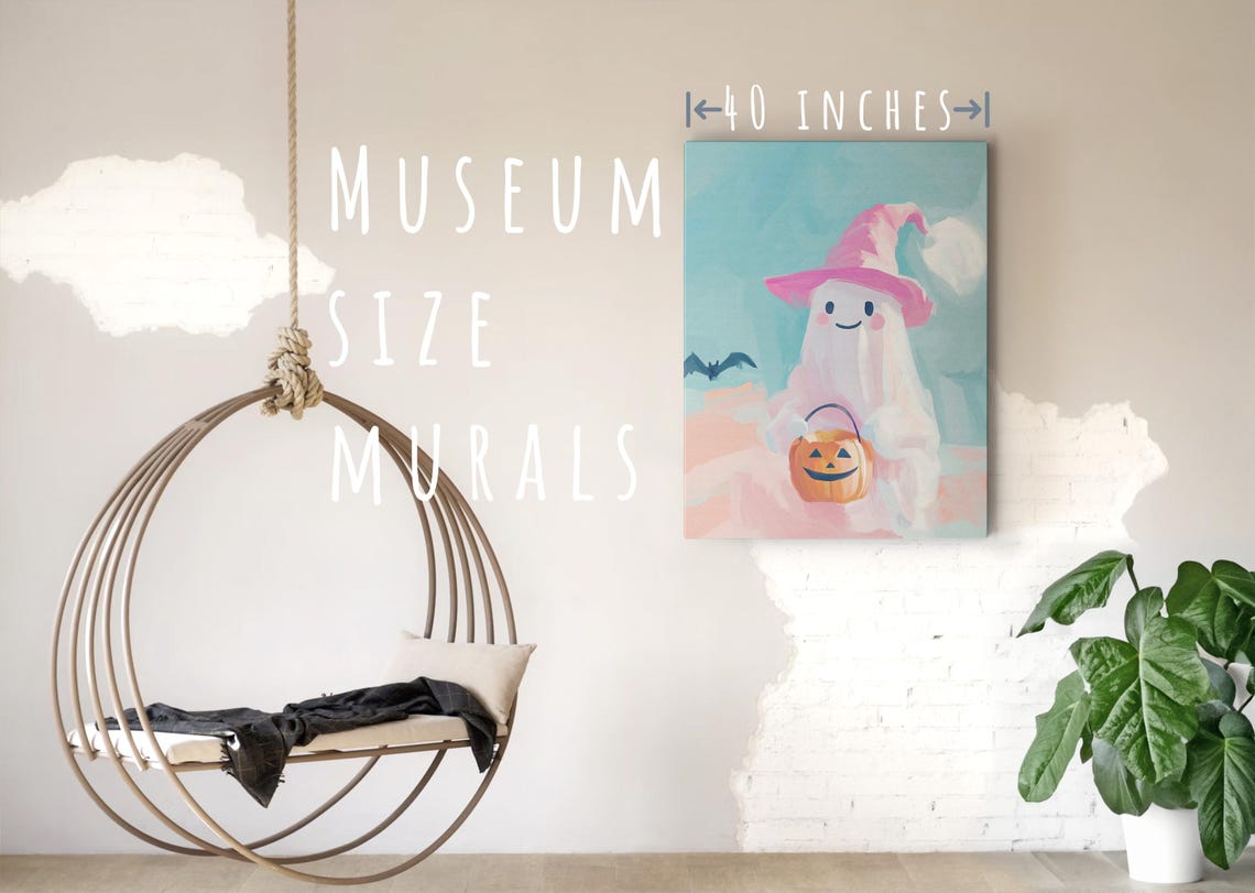 Spooky The Ghost Cute Ghost Painting Whimsical Ghost Art Playful Ghost Print Spooky Artwork Gift Ghost Themed Art Holiday Ghost Piece - Image 5