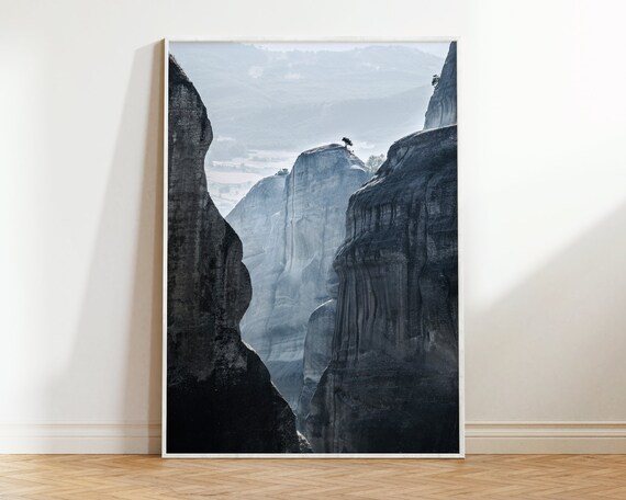 Blue Mountain Landscape Minimalist Nature Art Print