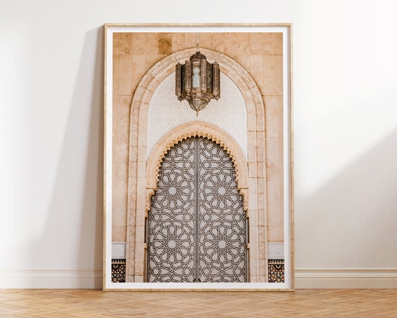 Moroccan Door Arch Print Beige Neutral Wall Art Exotic Boho Travel Photography Morocco Architecture Poster Prints