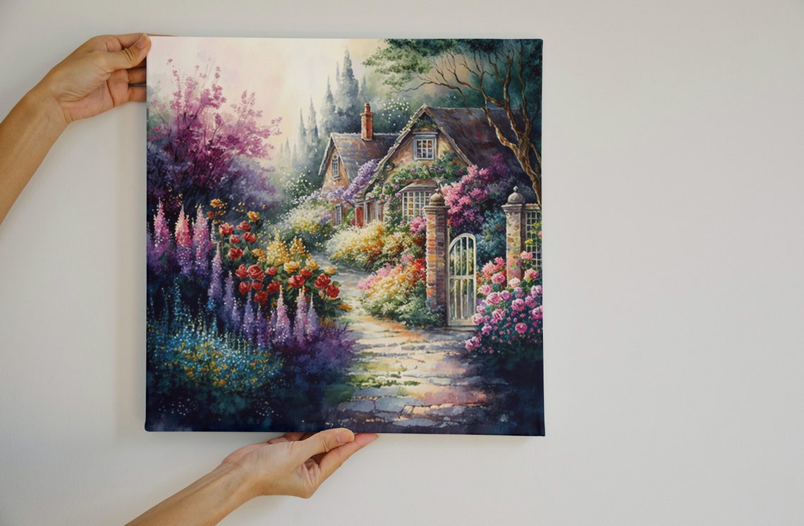 Charming English Cottage Garden With Blooming Rose Path Poster - Image 4