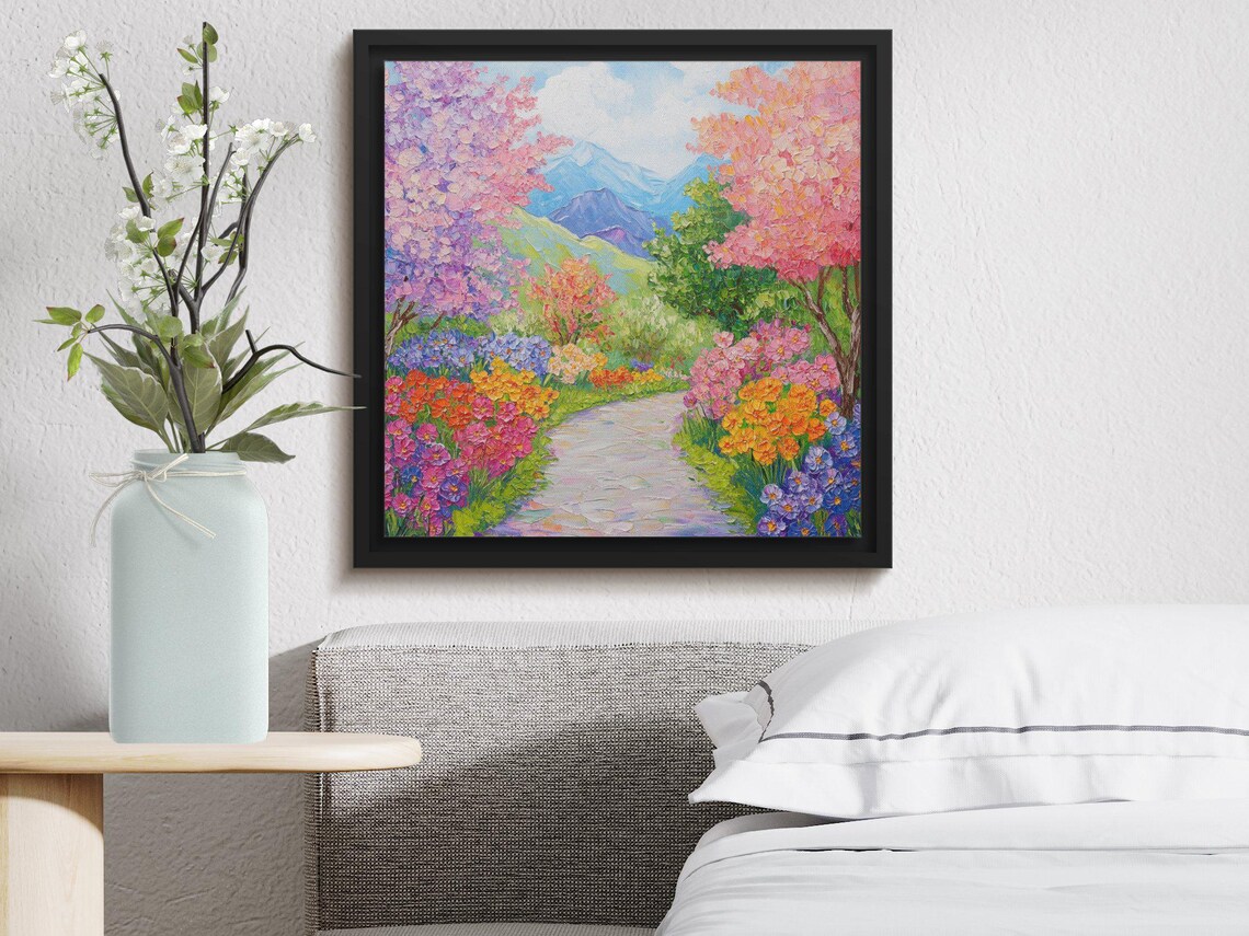 Spring Pathway Landscape, Colorful Garden Nature - Image 3