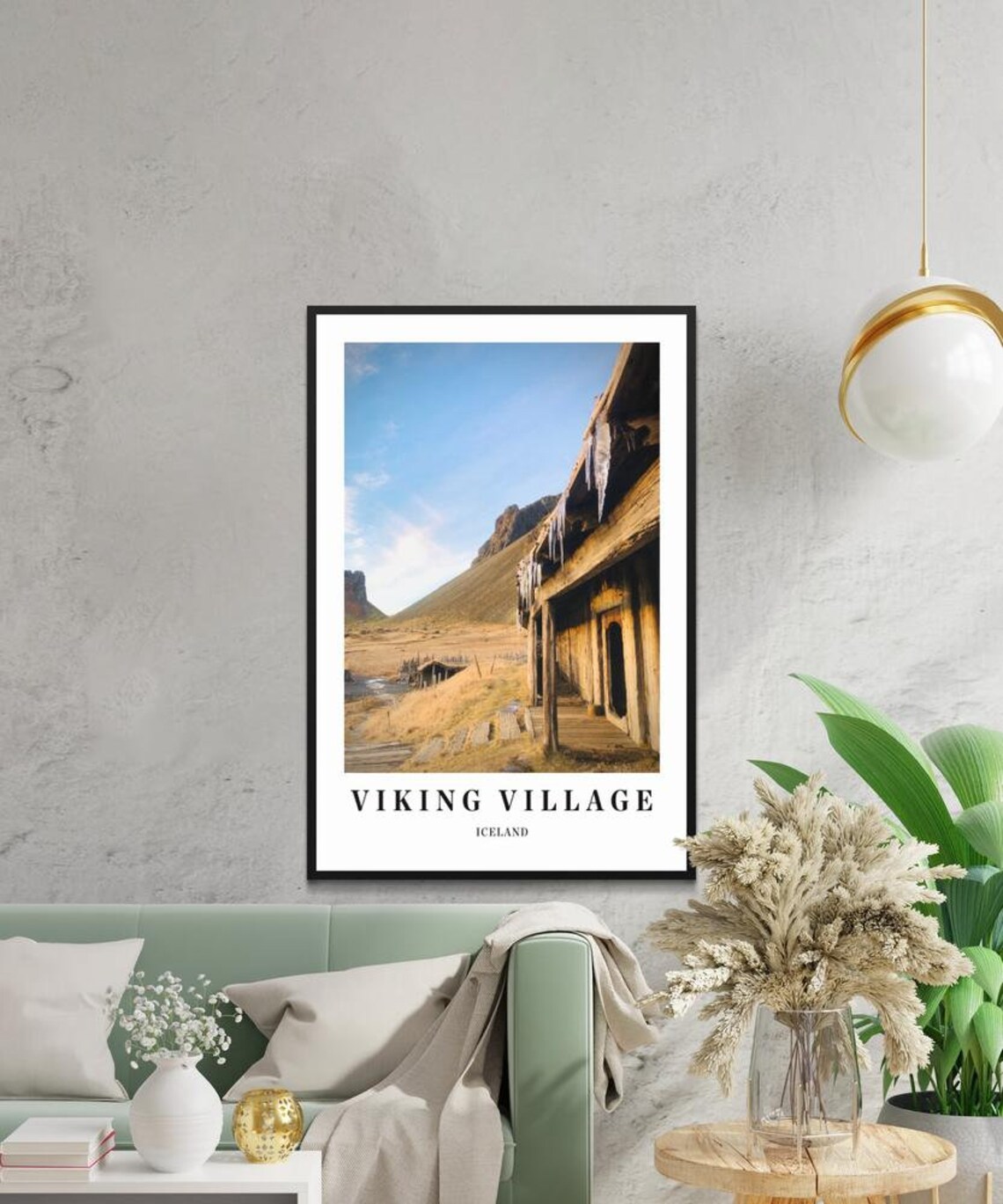 Viking Village Iceland Travel Photography Poster Nordic Mountain Landscape - Image 3