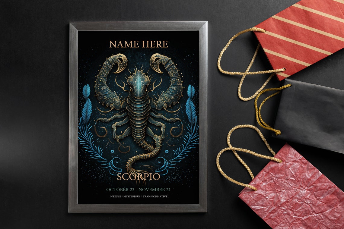 Personalized Virgo Zodiac Star Sign Name Custom Celestial Poster - Image 6