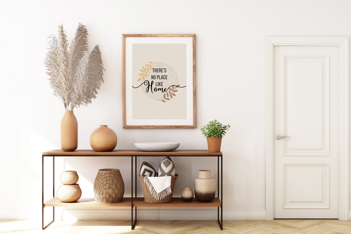 There Is No Place Like Home Botanical Quote Typography Poster - Image 7