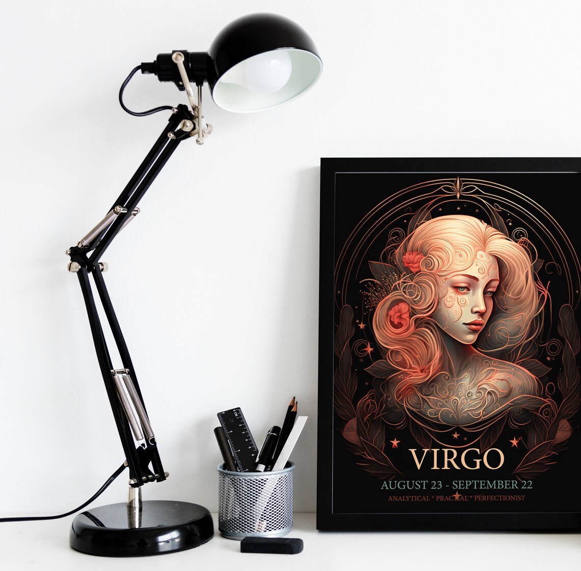 Virgo Zodiac Art Nouveau Goddess Astrology Star Sign Horoscope Poster - Image 4