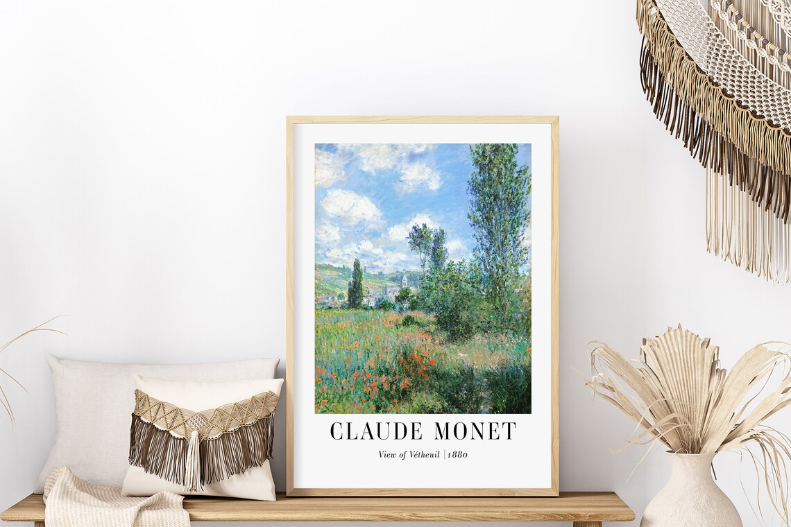 Claude Monet View of Vetheuil 1880 Poppy Field Landscape Poster - Image 5
