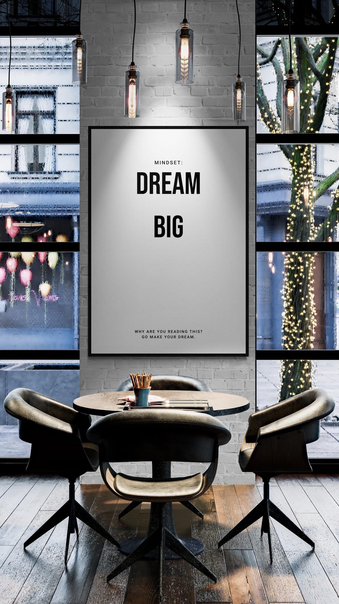 Dream Big Go Make Your Dream Minimalist Motivational Quote Poster - Image 2