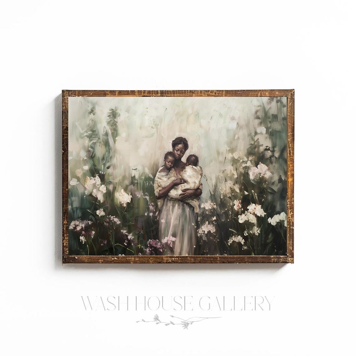 Motherhood Artwork Mothers Day Gift For Mom Gift For Baby Shower Decor For Nursery Wall Art Mother And Child Print Mother Of Two Twin Mom - Image 2