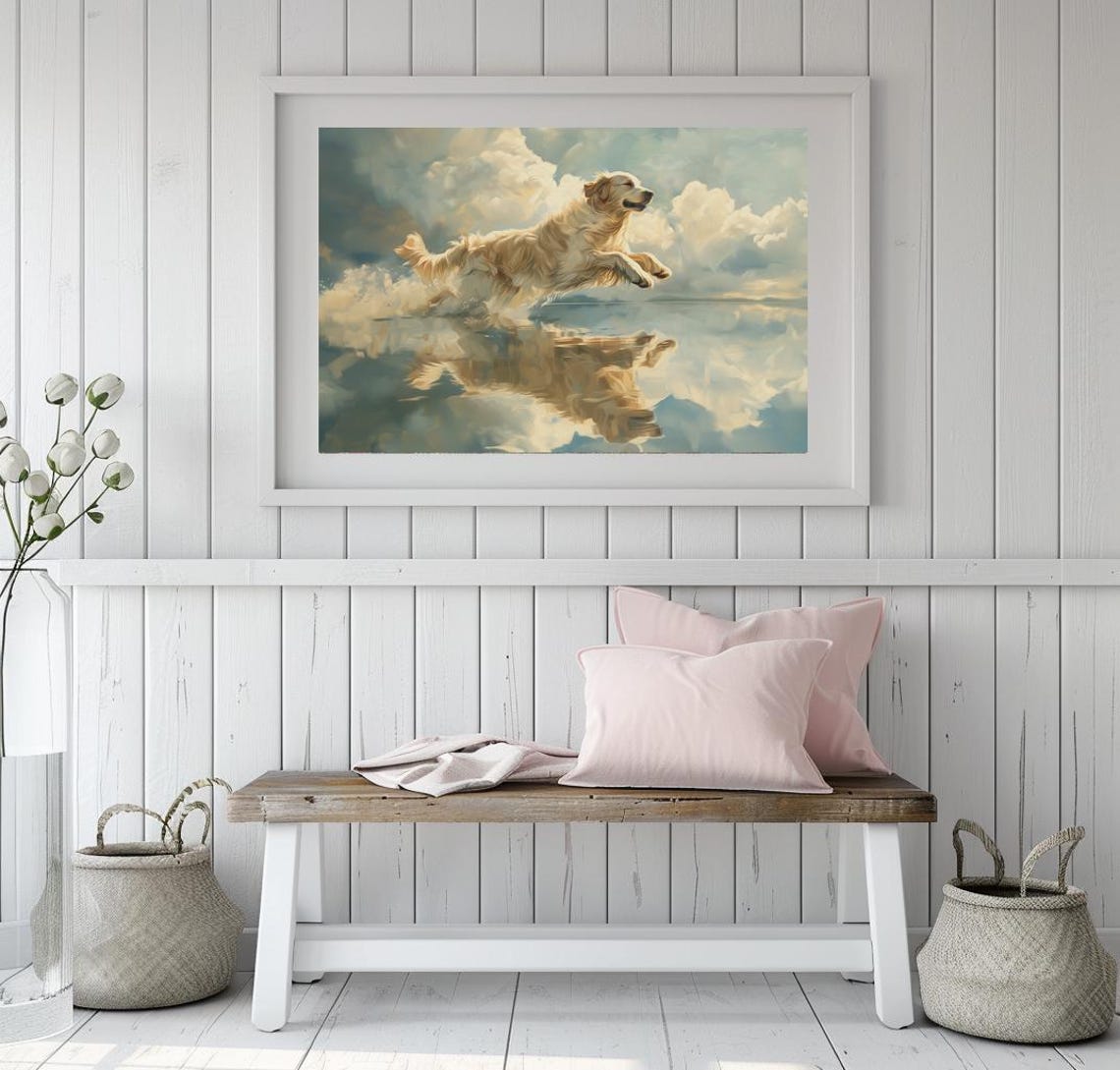 Golden Retriever Art Print Pet Memorial Gift Dog Memorial Gift Pet Condolence Gift For Dog Mom Gift For Golden Retriever Wall Art Dog Art - Image 3
