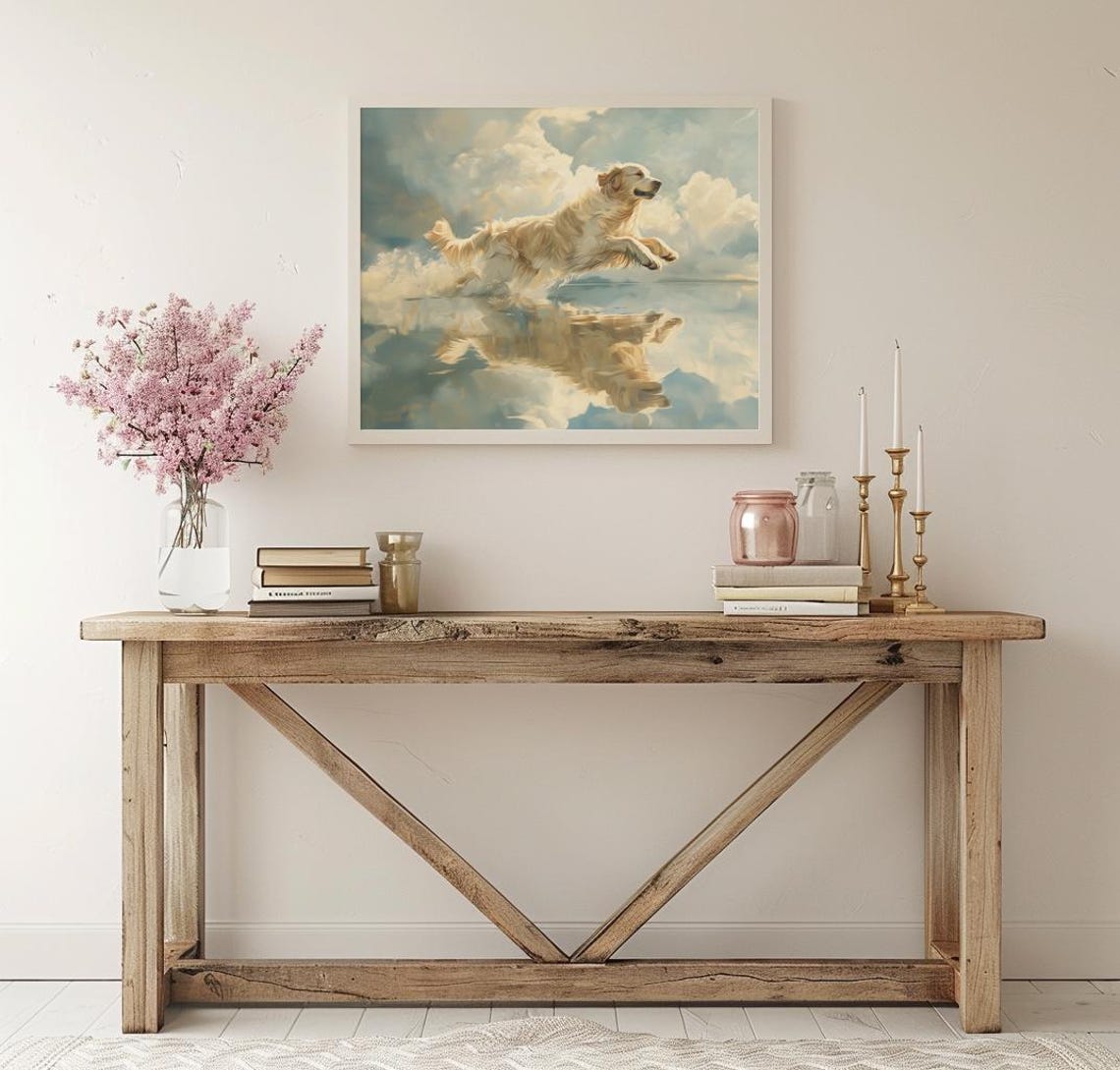 Golden Retriever Art Print Pet Memorial Gift Dog Memorial Gift Pet Condolence Gift For Dog Mom Gift For Golden Retriever Wall Art Dog Art - Image 2