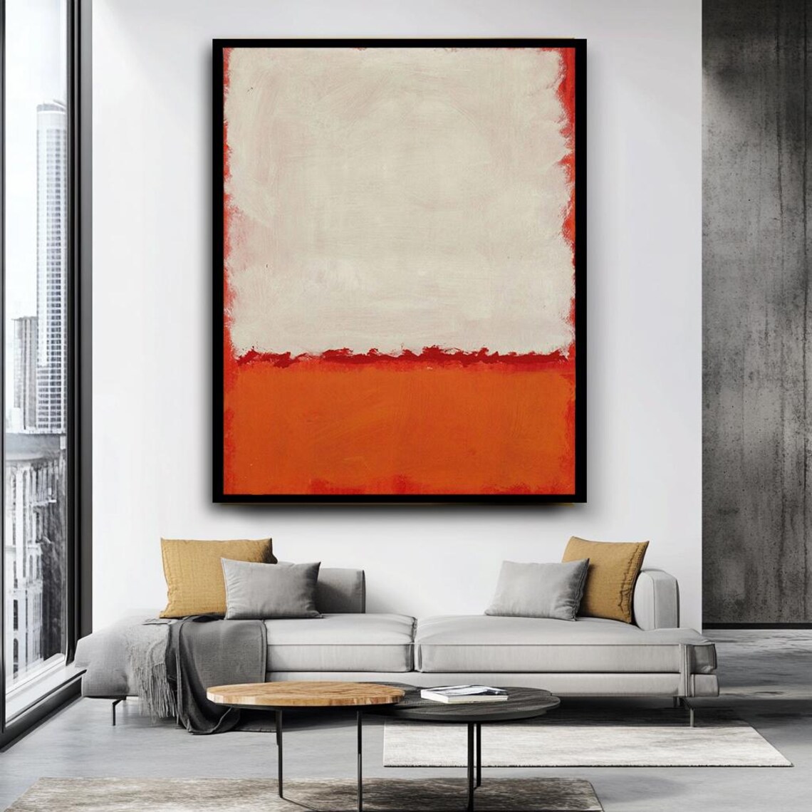 Mark Rothko-Inspired Minimalist Red and White Art Print - Image 5