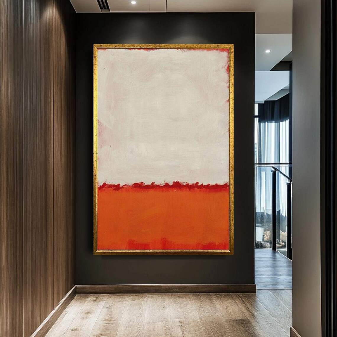 Mark Rothko-Inspired Minimalist Red and White Art Print - Image 3