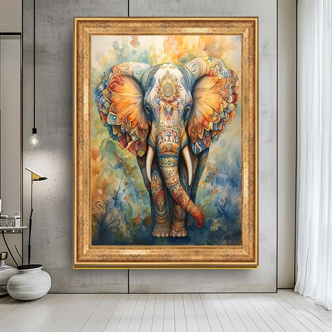 Colorful Mandala Elephant Art Print, Bohemian Decor - Image 5