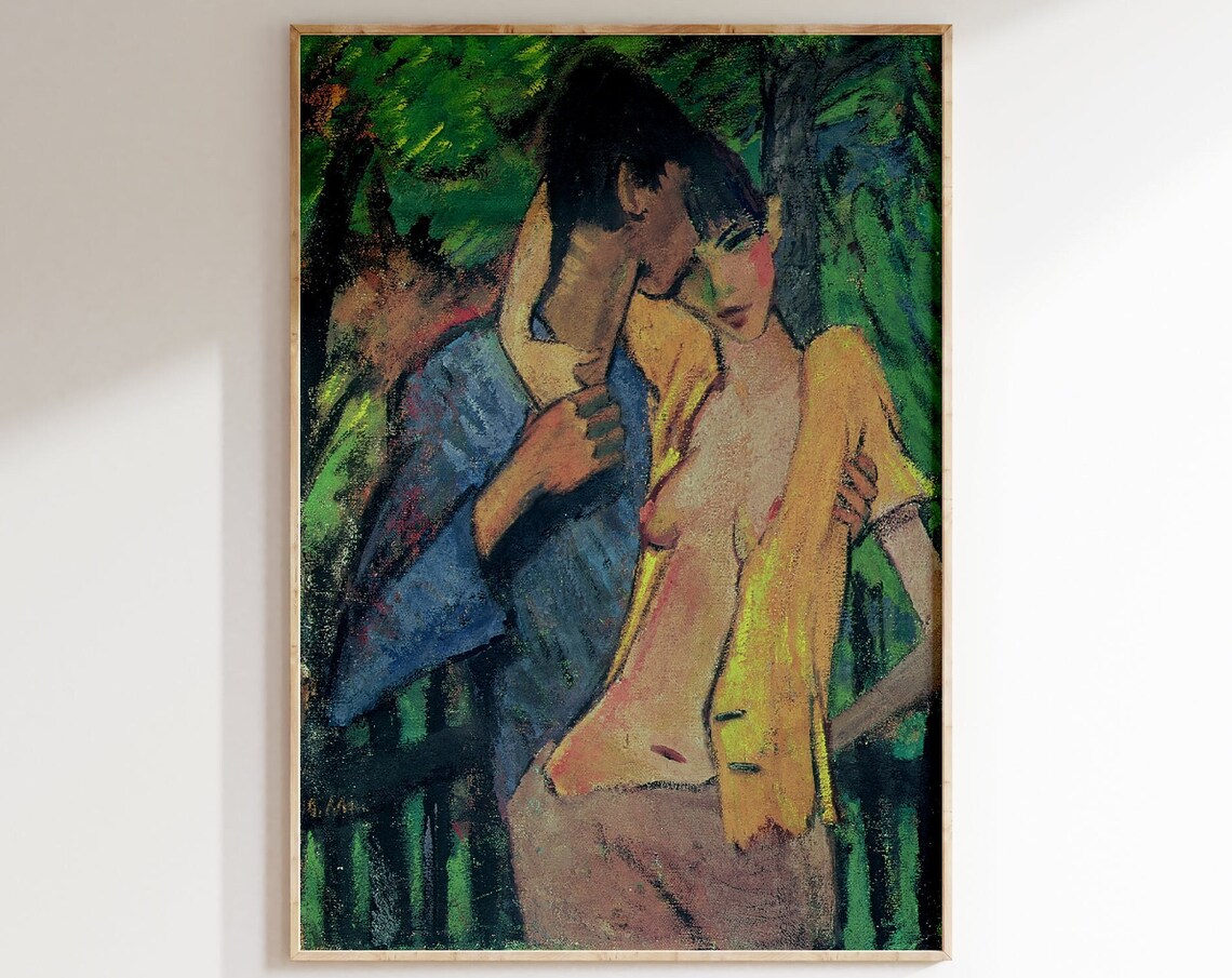 Otto Mueller Liebespaar Vintage European Art Print