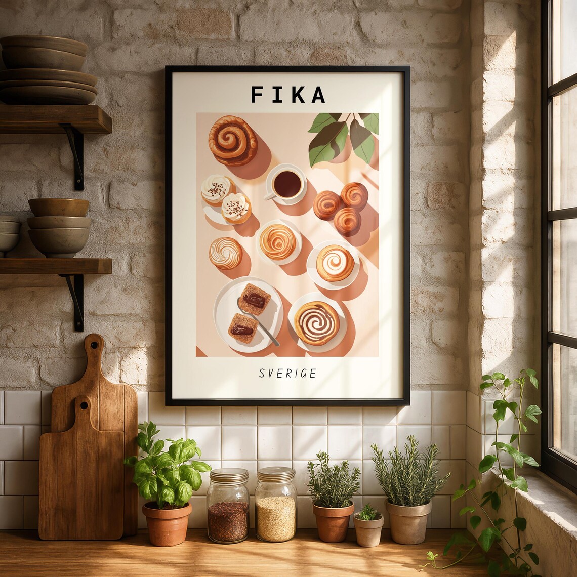 Swedish Fika Art Print, Scandinavian Decor