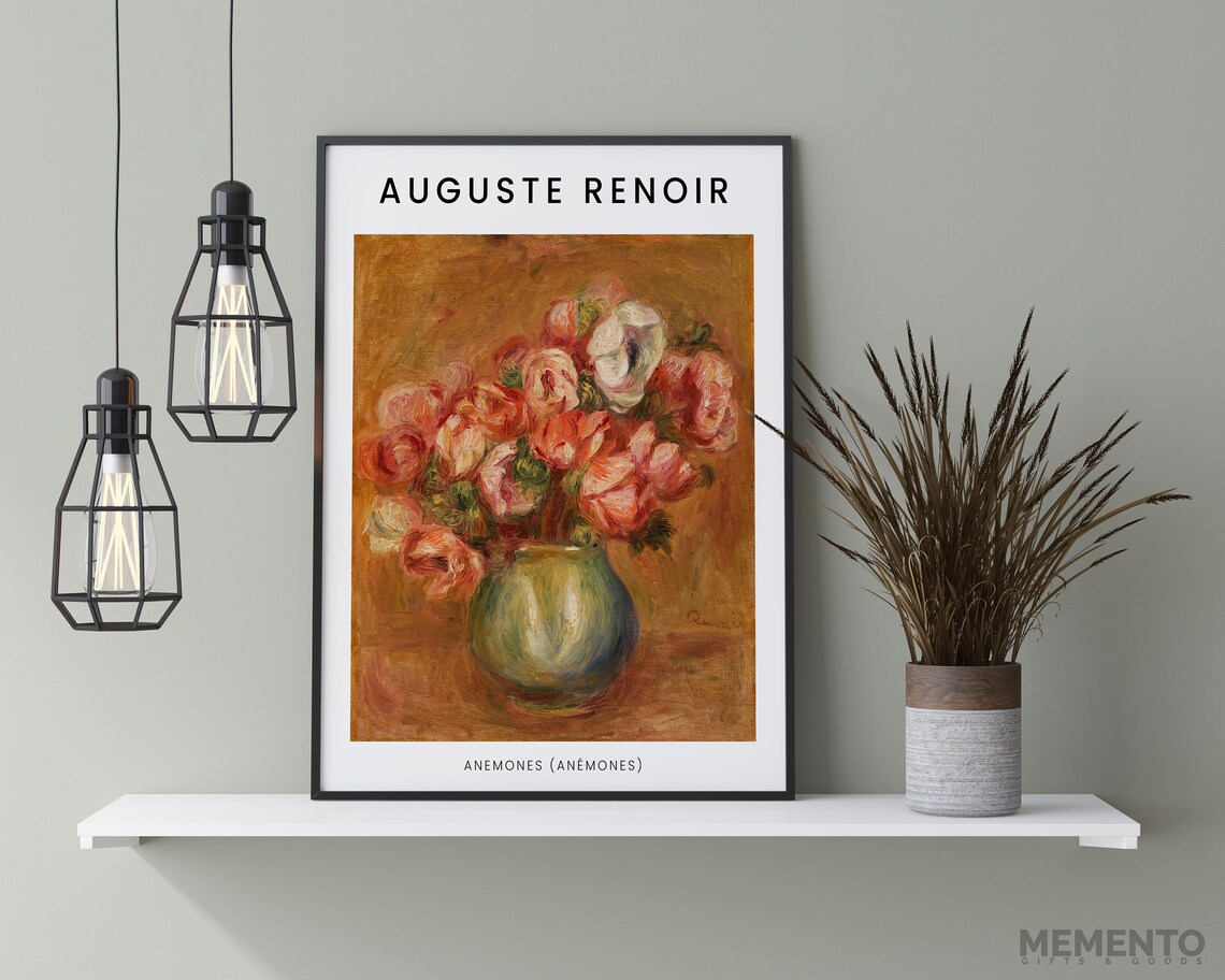 Auguste Renoir Anemones Impressionist Floral Painting Vase Bouquet Poster - Image 2