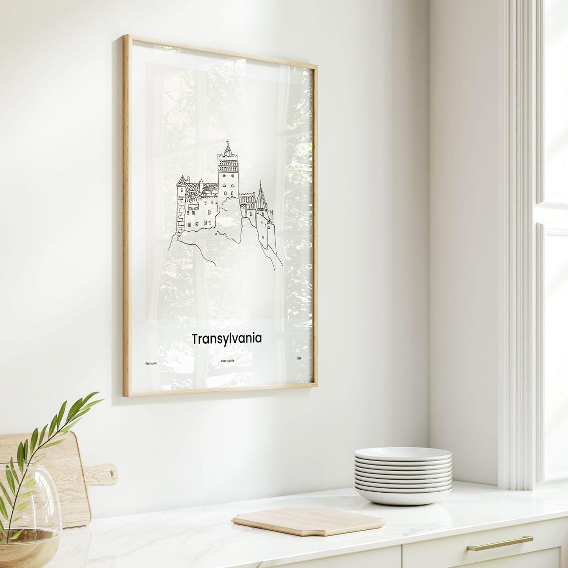 Transylvania Romania Bran Castle Minimalist Line Drawing Poster - Image 6